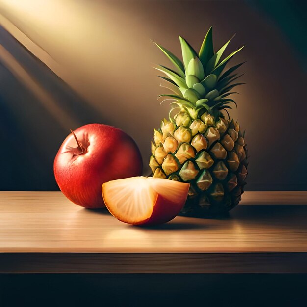 Fruits sains d'ananas et merveilleux jus d'ananas