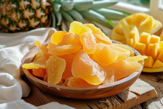 Fruits secs Mango ananas papaye et goyave Snacks naturels et sains Alchimie générative