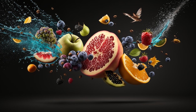 fruits splash