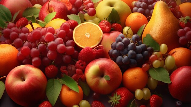 Des fruits sucrés et délicieux en arrière-plan