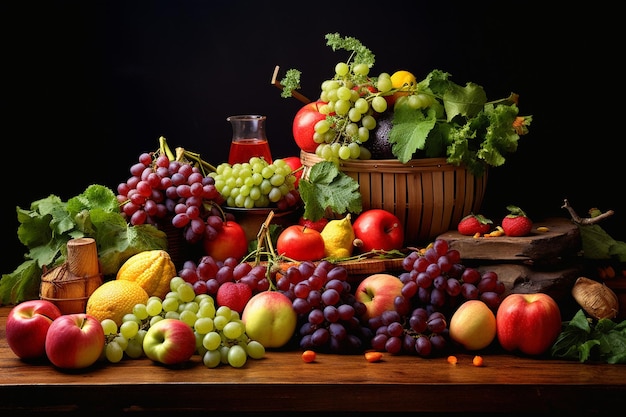 Fruits sur la table IA générative