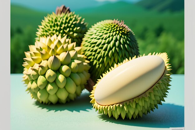 Fruits tropicaux durian délicieux fruits importés étrangers coûteux papier peint durian fond