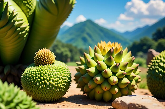 Fruits tropicaux durian délicieux fruits importés étrangers coûteux papier peint durian fond