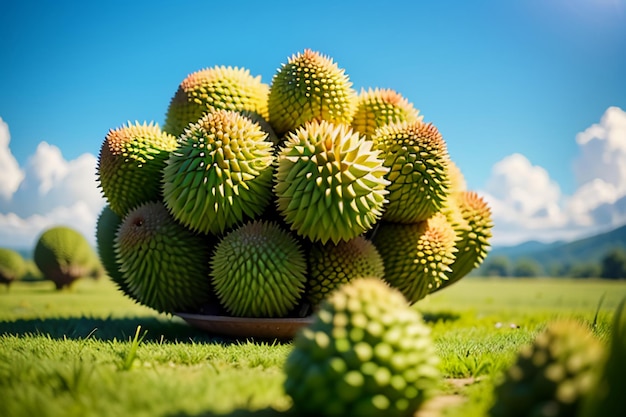 Fruits tropicaux durian délicieux fruits importés étrangers coûteux papier peint durian fond