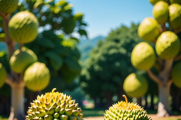 Photo fruits tropicaux durian délicieux fruits importés étrangers coûteux papier peint durian fond