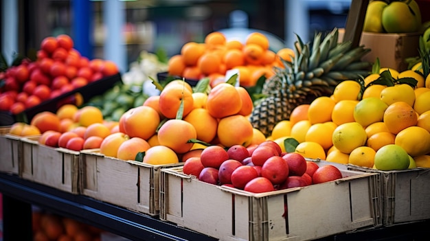 Des fruits variés sur une table