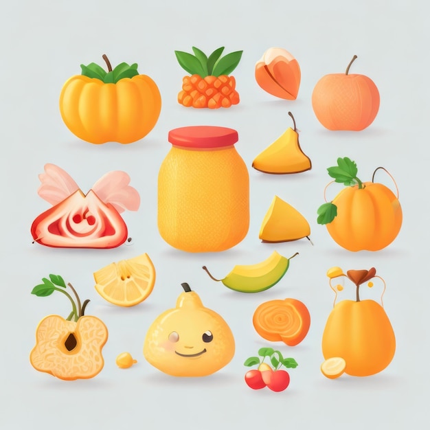 fruits vecteur fruits icône fruits illustrateur fruits mignons