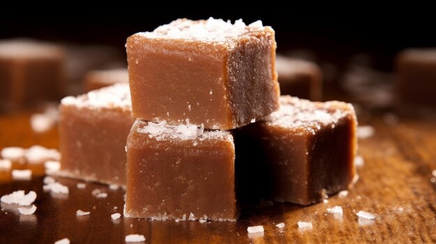 Fudge Délicat Saupoudré De Sucre En Poudre