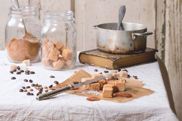 Fudge et grains de café