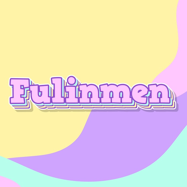 Photo fulinmen typographie 3d conception texte mignon mot cool photo d'arrière-plan jpg