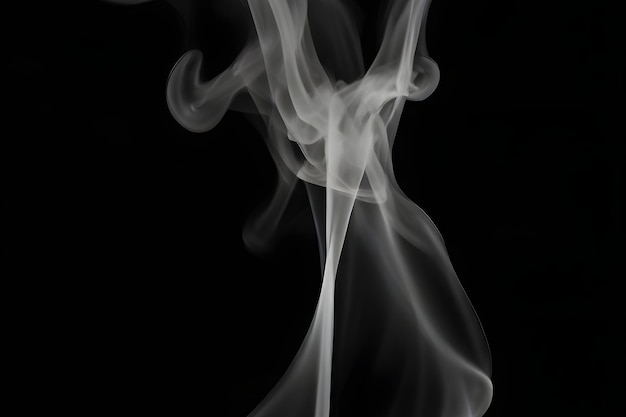 Fume blanche sur fond noir Fume mystique abstraite pour vos photos
