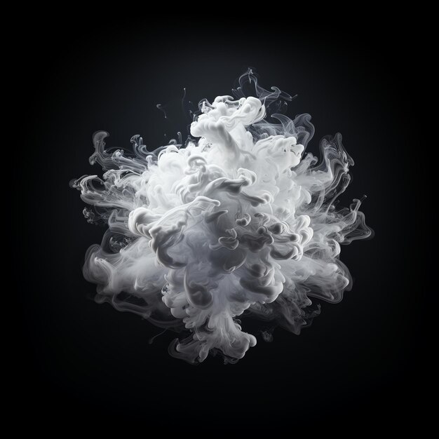 Fume blanche sur un fond sombre générée par l'IA