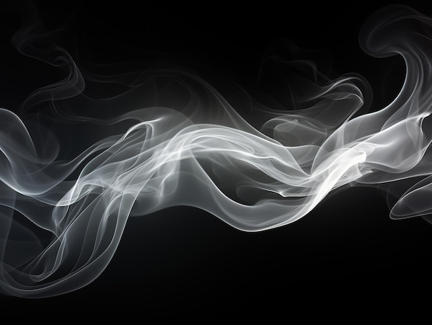 Fume colorée sur un fond noir IA générative