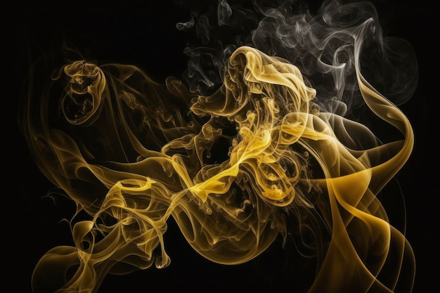 Fume jaune sur fond noir