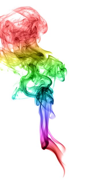 Photo fume multicolore abstraite sur un fond clair