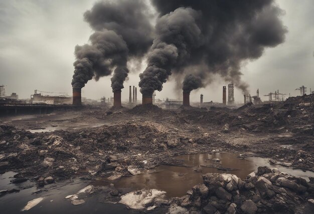 Fume toxique provenant des déchets urbains catastrophe environnementale