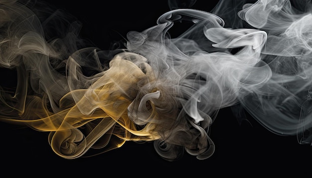 Fumée abstraite flottant sur fond de bannière aérienne AI générative