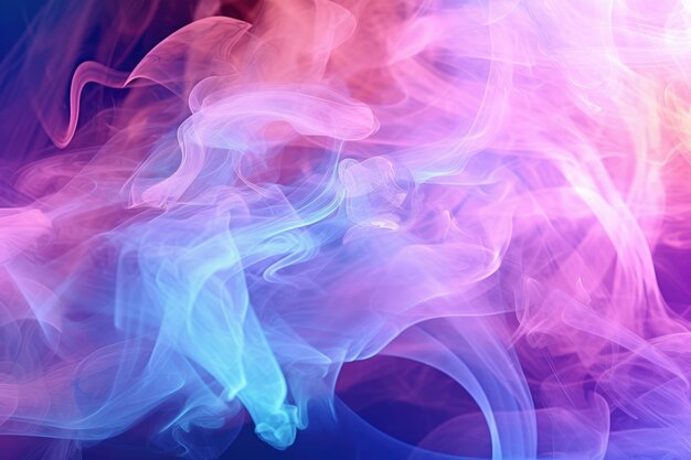Fumée abstraite multicolore sur fond noir générée par IA