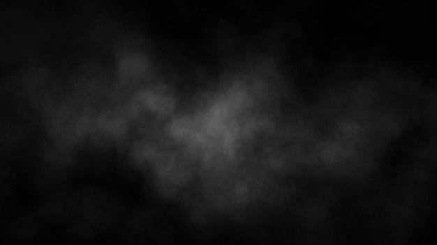 Fumée blanche sur fond sombre Rendu 3D de brouillard abstrait dynamique
