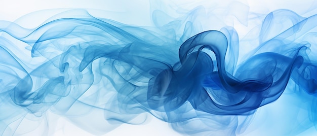 fumée bleue sur fond blanc texture volumétrique 3D fond IA