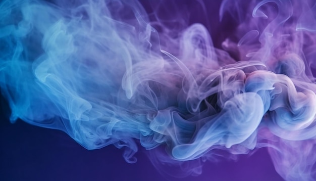 Une fumée bleue et violette avec le mot smoke dessus
