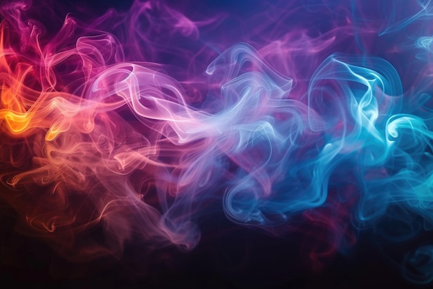 Photo la fumée et la brume colorées créent une énergie spirituelle sur un fond abstrait.