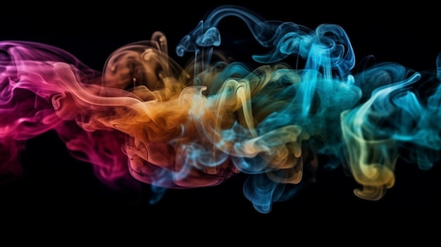Une fumée colorée avec le mot fumée sur itgenerative ai