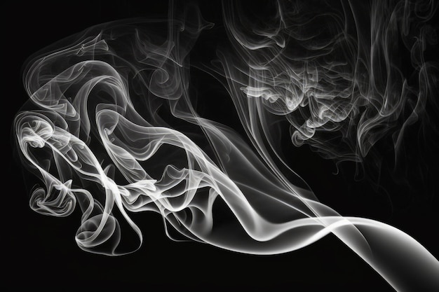 Fumée dans l'abstrait isolé sur noir