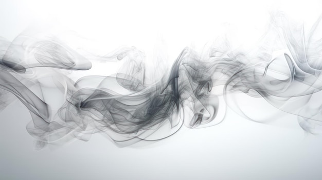 Fumée sur fond blanc IA générative