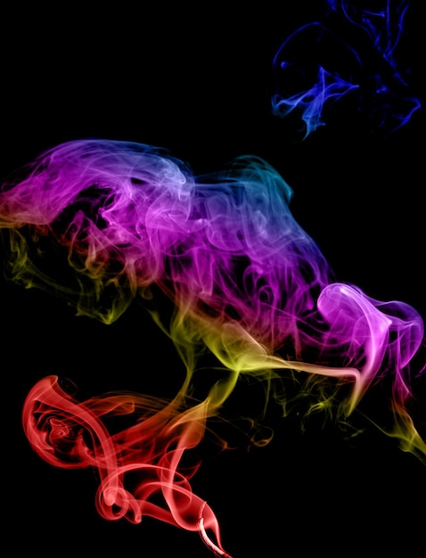 Photo fumée multicolore abstraite