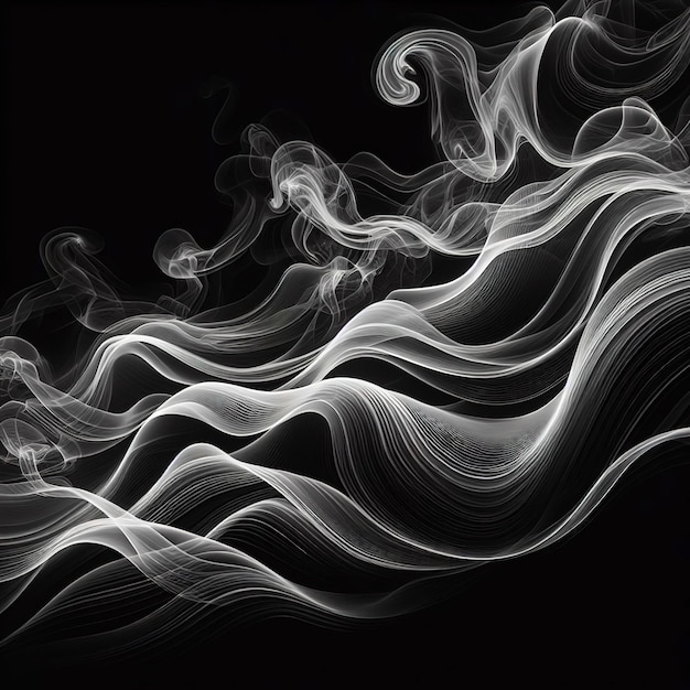 Fumée ondulée bicolore sur fond noir