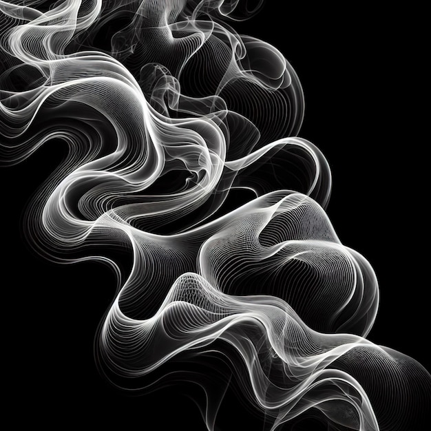 Fumée ondulée bicolore sur fond noir
