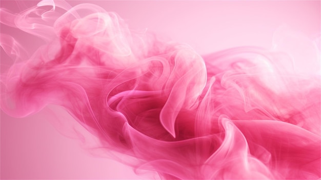 Fumée rose abstraite sur fond blanc Le concept de créativité et de design