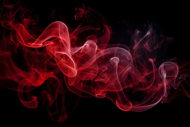 Une fumée rouge sur fond noir