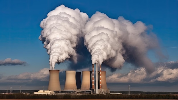 De la fumée s'échappe d'une usine