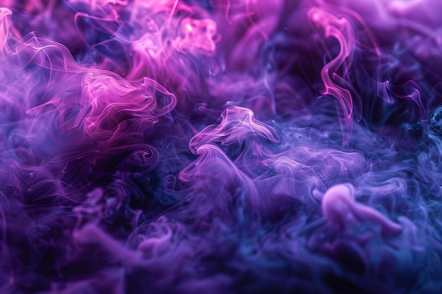 Photo une fumée violette éthérée tourbillonne dans une atmosphère de rêve