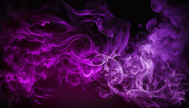Fumée violette sur fond noir