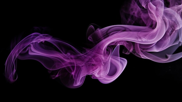 Une fumée violette sur fond noir