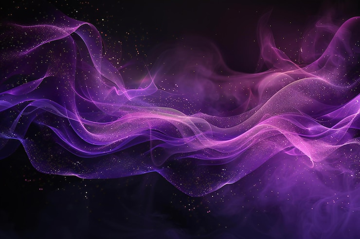 Photo fumée violette avec un fond violet et une place pour le texte