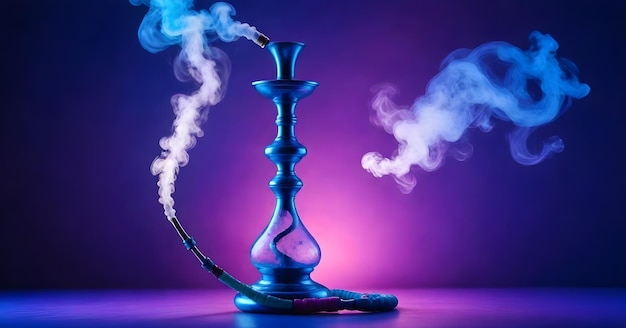 un fumeur bleu avec de la fumée qui en sort