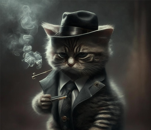 Photo fumeurs de chatons de la mafia