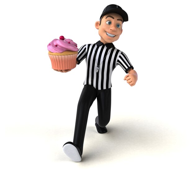 Fun 3D Illustration d'un arbitre américain