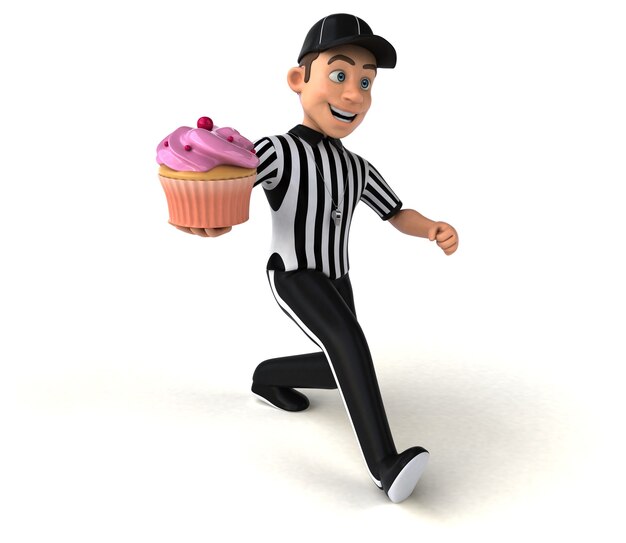 Fun 3D Illustration d'un arbitre américain