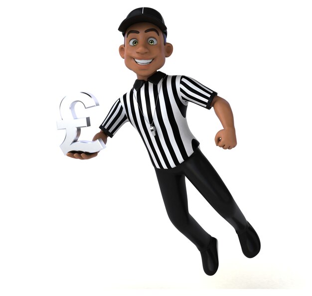 Fun 3D Illustration d'un arbitre américain