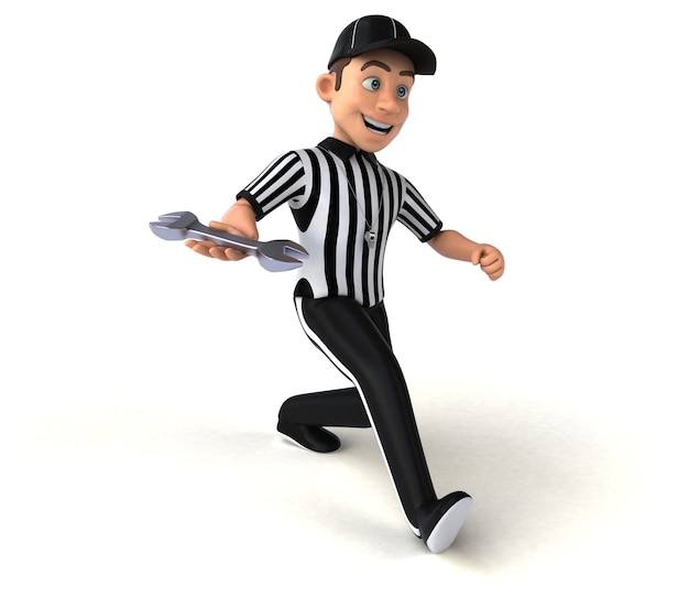 Fun 3D Illustration d'un arbitre américain