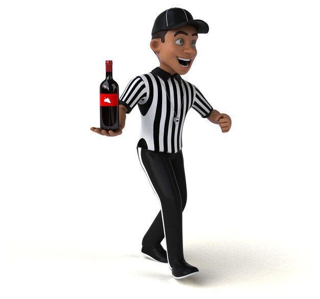 Fun 3D Illustration d'un arbitre américain