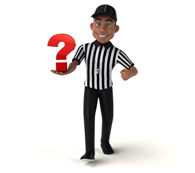 Fun 3D Illustration d'un arbitre américain