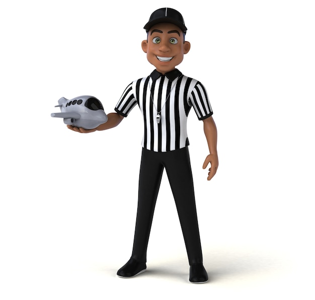 Photo fun 3d illustration d'un arbitre américain