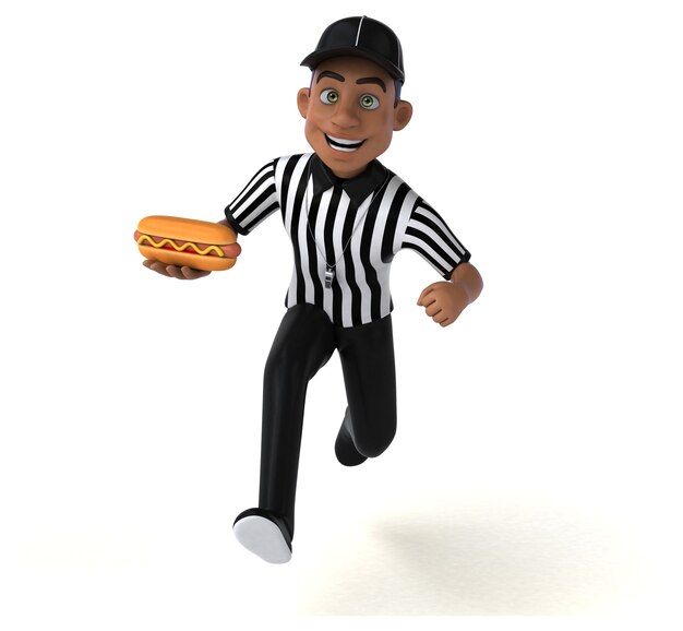 Fun 3D Illustration d'un arbitre américain