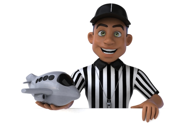 Fun 3D Illustration d'un arbitre américain